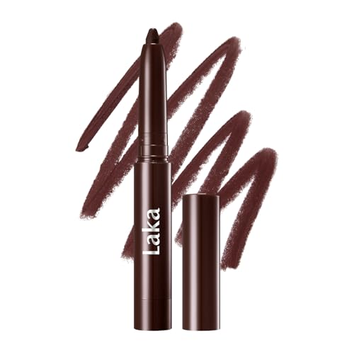 Laka Lip Liner - Smooth & Blendable Soft Matte Lip Contour Pencil for Shaping & Overlining Lips Waterproof Formula, Oil-Cleanse Off, Long-Lasting Wear #08 Burnt Brown (Deep Cocoa Brown)